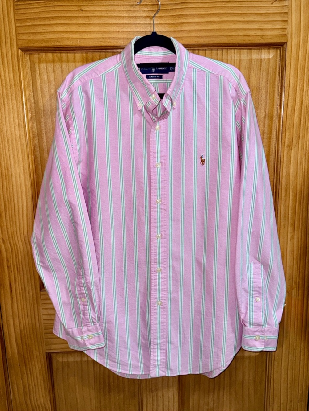 Ralph Lauren Men’s Pink, Green & White Striped Button-Down Shirt-15.5:32/33-EC - Picture 3 of 10